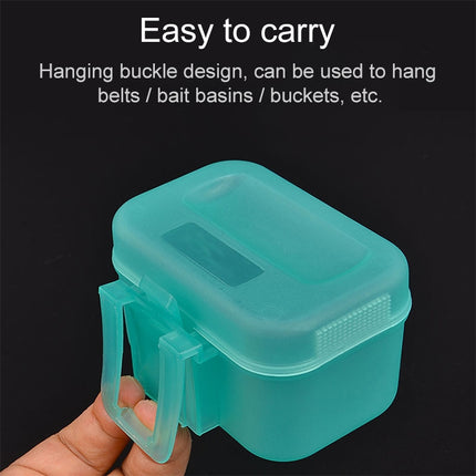 Plastic Live Earthworm Fishing Tackle Box Bug Shrimp Bait Box(Green)-garmade.com