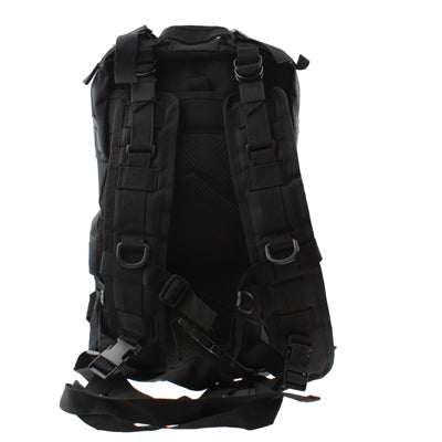 Nylon Oxford Waterproof 3P Backpack Bag with Adjustable Strap(Black)-garmade.com