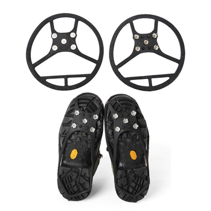 Round Shape Magic Spike Anti-slip Soles Crampon (2 pcs in one packaging,the price is for 2 pcs )(Black)-garmade.com
