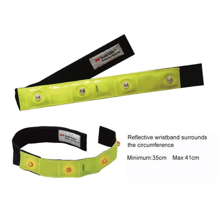 2 PCS 4 LED Lights Safety Run Reflective Arm / Leg Bands(Yellow)-garmade.com