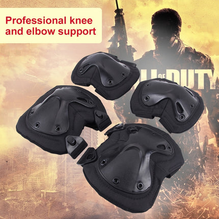 Unique X-shaped Couples Hatch XTAK Knee and Elbow Pads Protective Gear(Black)-garmade.com