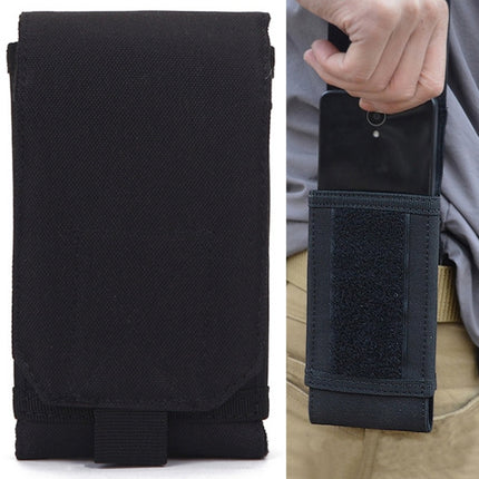 Stylish Outdoor Water Resistant Fabric Cell Phone Case, Size: approx. 17cm x 8.3cm x 3.5cm(Black)-garmade.com