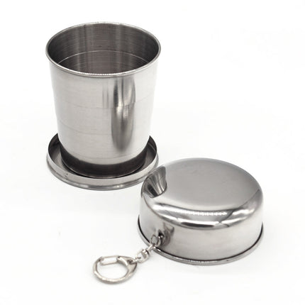 Stainless Steel Retractable Outdoor Cup Size: 85 x 72 x 72 mm (Big)-garmade.com