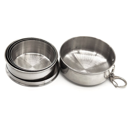 Stainless Steel Retractable Outdoor Cup Size: 85 x 72 x 72 mm (Big)-garmade.com