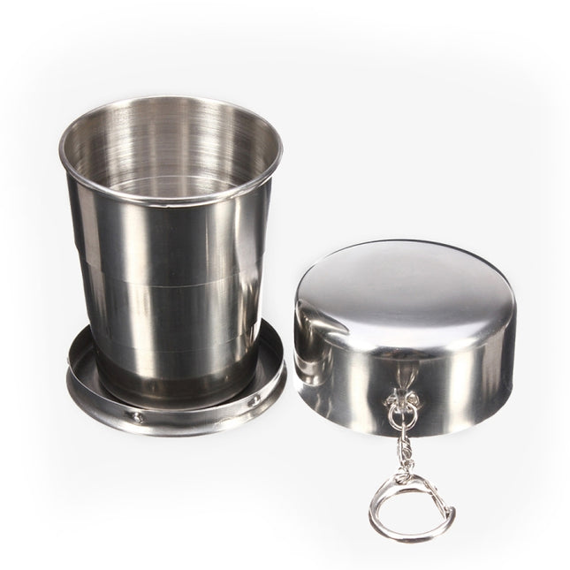 Stainless Steel Retractable Outdoor Cup Size: 50 x 50 x20 mm (Small)-garmade.com