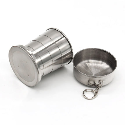 Stainless Steel Retractable Outdoor Cup Size: 50 x 50 x20 mm (Small)-garmade.com