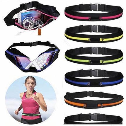 Sports Waterproof Elastic Waist Bag Two Pockets Fanny Pack Zip Pouch-garmade.com