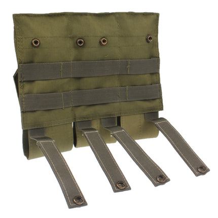 Triple Canvas Clips Pouch with Hook and Loop Fastener & Quick Release Buckles(Army Green)-garmade.com