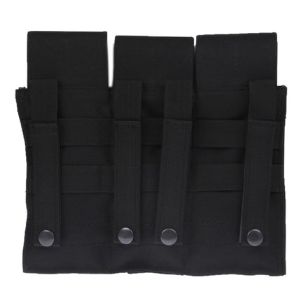Triple Canvas Clips Pouch with Hook and Loop Fastener & Quick Release Buckles(Black)-garmade.com