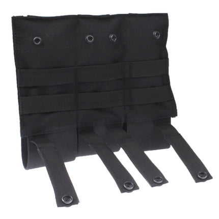Triple Canvas Clips Pouch with Hook and Loop Fastener & Quick Release Buckles(Black)-garmade.com
