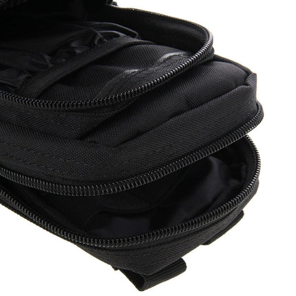 Multi-function High Density Strong Nylon Fabric Waist Bag / Camera Bag / Mobile Phone Bag, Size: 9.5 x 18.5 x 8cm(Black)-garmade.com