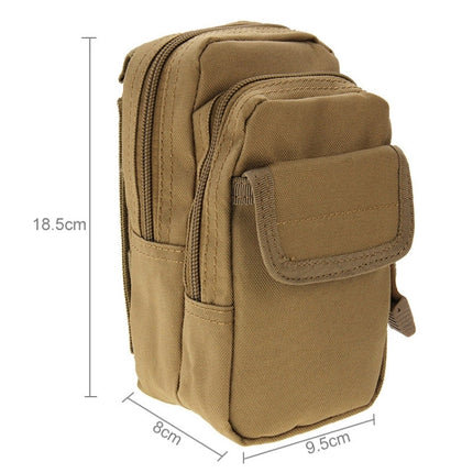 Multi-function High Density Strong Nylon Fabric Waist Bag / Camera Bag / Mobile Phone Bag, Size: 9.5 x 18.5 x 8cm (Khaki)-garmade.com