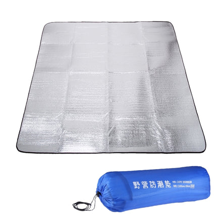 7mm Thickening of Double Aluminum Moisture Pad / Camping Sleeping Pad, Size: 200cm x 200cm(Blue)-garmade.com