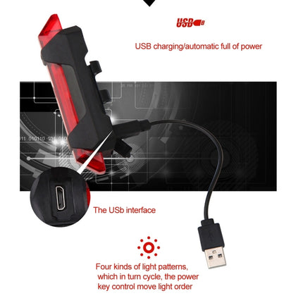 AQY-093 Detachable USB Rechargeable LED Bike Taillight(Red)-garmade.com