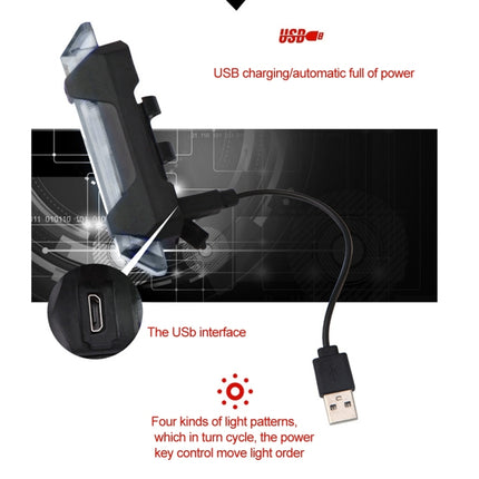 AQY-093 Detachable USB Rechargeable LED Bike Taillight(White)-garmade.com
