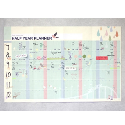 Half Year Planner Table Paper, Size: 50cm x 32cm-garmade.com