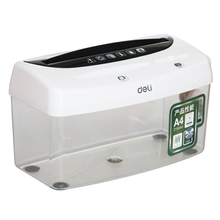 Deli Office Series Hand-cranked A4 / CD / Card Desktop Paper Shredder, Waste-bin Volume: 4L (No. 9935)(White)-garmade.com