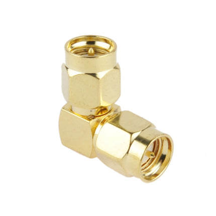 Gold Plated SMA Male to SMA Male Adapter with 90 Degree Angle-garmade.com