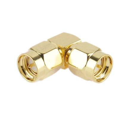 Gold Plated SMA Male to SMA Male Adapter with 90 Degree Angle-garmade.com