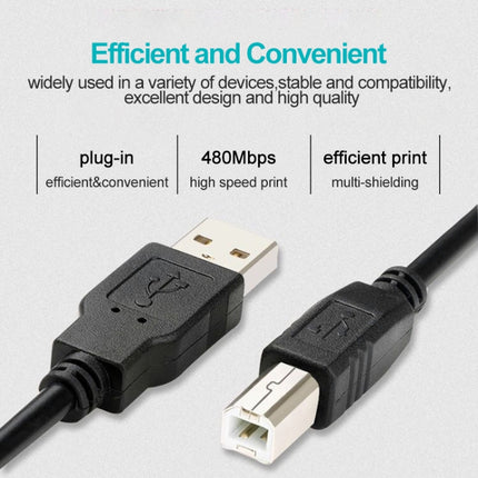 USB 2.0 Printer Extension AM to BM Cable, Length: 3m(Black)-garmade.com