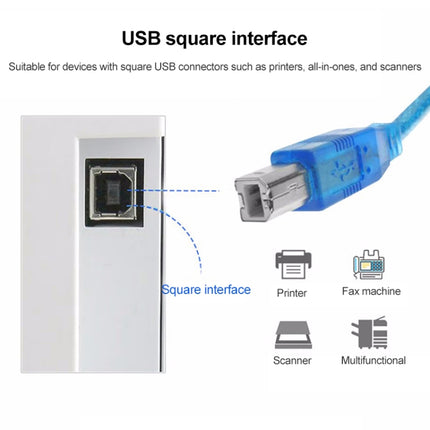 USB 2.0 Printer Extension AM to BM Cable, Length: 30cm-garmade.com
