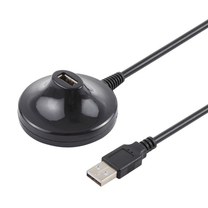 USB 2.0 AM to AF Extension Cable with Base, Length: 1.5m(Black)-garmade.com