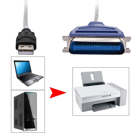 High Quality USB 2.0 to Parallel 1284 36 Pin Printer Adapter Cable, Cable Length: Approx 1m(Green)-garmade.com