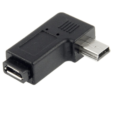 90 Degree Micro USB to Mini USB Adapter(Black)-garmade.com
