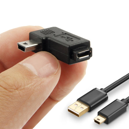 90 Degree Micro USB to Mini USB Adapter(Black)-garmade.com