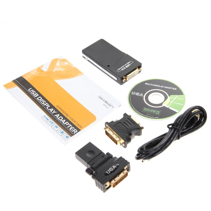 USB 2.0 to VGA, DVI, HDMI Adapter , Resolution: 1920*1080(Black)-garmade.com