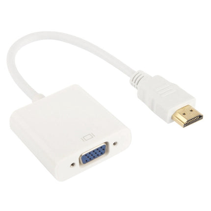 24cm Full HD 1080P HDMI to VGA + Audio Output Cable for Computer / DVD / Digital Set-top Box / Laptop / Mobile Phone / Media Player(White)-garmade.com
