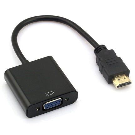 24cm Full HD 1080P HDMI to VGA + Audio Output Cable for Computer / DVD / Digital Set-top Box / Laptop / Mobile Phone / Media Player(Black)-garmade.com