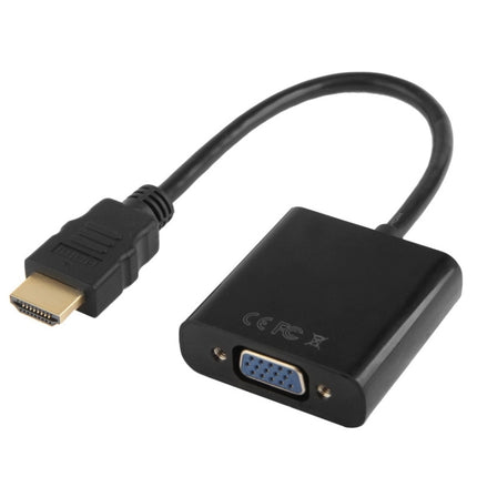24cm Full HD 1080P HDMI to VGA + Audio Output Cable for Computer / DVD / Digital Set-top Box / Laptop / Mobile Phone / Media Player(Black)-garmade.com