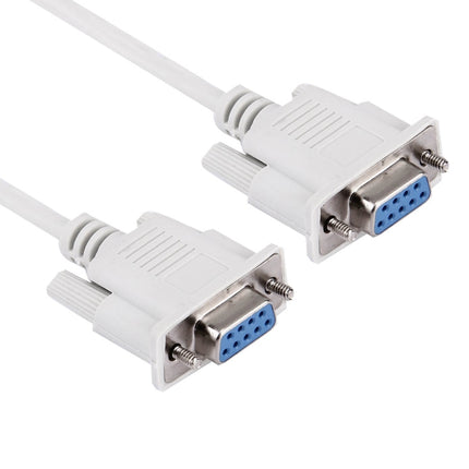 RS232 9P Female to 9P Female Cable, Length: 1.5m(White)-garmade.com