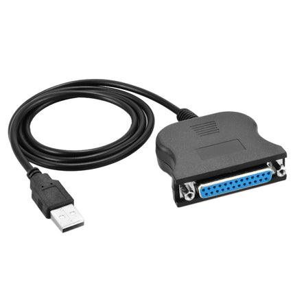 USB 2.0 to DB25 25 Pin Female Port Print Converter Cable(Black)-garmade.com