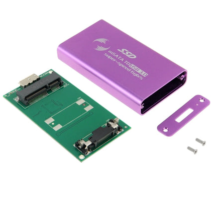 6gb/s mSATA Solid State Disk SSD to USB 3.0 Hard Disk Case(Purple)-garmade.com