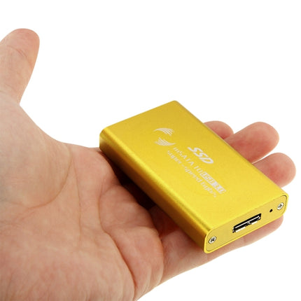 6gb/s mSATA Solid State Disk SSD to USB 3.0 Hard Disk Case(Gold)-garmade.com