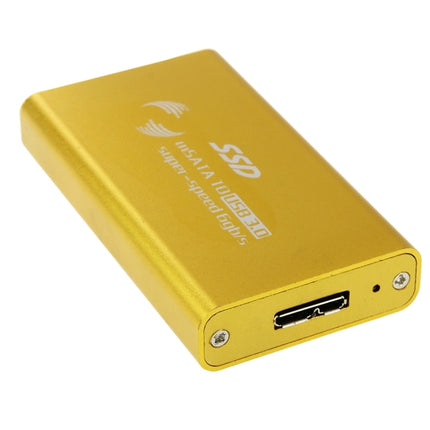 6gb/s mSATA Solid State Disk SSD to USB 3.0 Hard Disk Case(Gold)-garmade.com