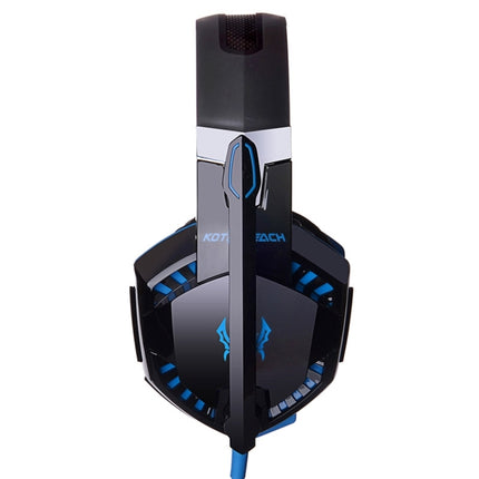 EACH G2000 Over-ear Stereo Bass Gaming Headset with Mic & LED Light for Computer, Cable Length: 2.2m(Blue)-garmade.com