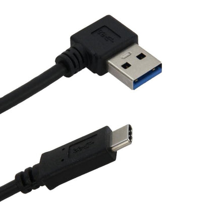 1m USB-C / Type-C 3.1 Male to USB 3.0 90 Degree Left Turn Adapter Cable(Black)-garmade.com
