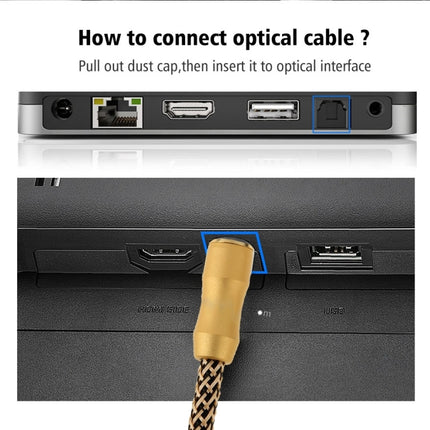 1m Length Digital Audio Optical Fiber Cable Toslink M to M, OD:6.0mm-garmade.com