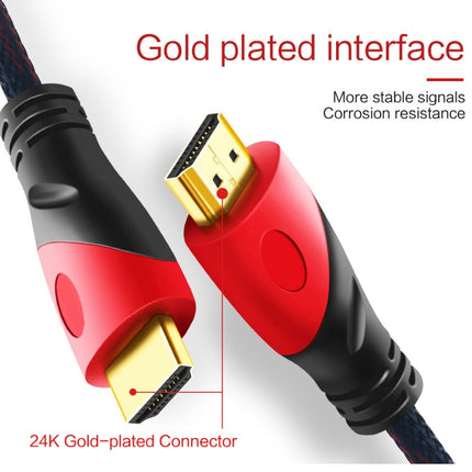 10m HDMI 1.4 Version 1080P Nylon Woven Line Red Black Head HDMI Male to HDMI Male Audio Video Connector Adapter Cable-garmade.com