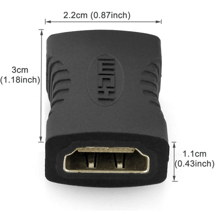 HDMI 19 Pin Female to HDMI 19Pin Female Adapter(Black)-garmade.com
