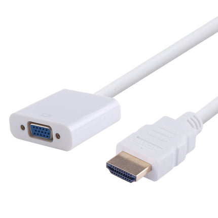 20cm HDMI 19 Pin Male to VGA Female Cable Adapter(White)-garmade.com