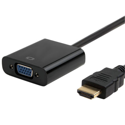 20cm HDMI 19 Pin Male to VGA Female Cable Adapter(Black)-garmade.com