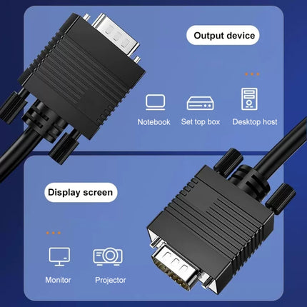For CRT Monitor, Normal Quality VGA 15Pin Male to VGA 15Pin Male Cable, Length: 5m-garmade.com