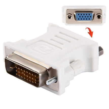 DVI 24+1 Pin Male to VGA 15Pin Female Adapter(White)-garmade.com