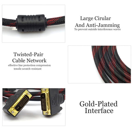 Nylon Netting Style DVI-D Dual Link 24+1 Pin Male to Male M / M Video Cable, Length: 3m-garmade.com