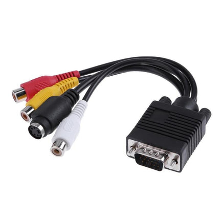 VGA to S-Video AV RCA TV Converter Cable Adapter with 2 Audio Cable-garmade.com