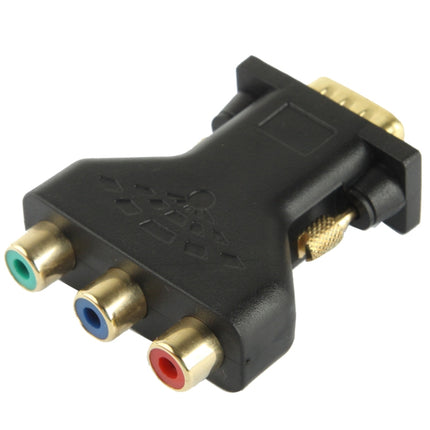 VGA 15 Pin Male to 3 RCA Component Female Adapter-garmade.com